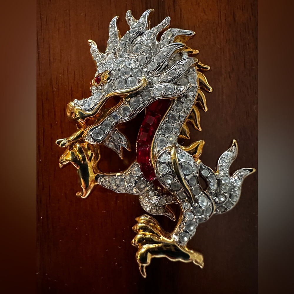 Swarovski Dragon Brooch